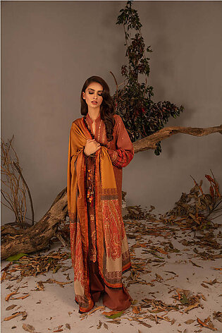 Sobia Nazir Embroidered Cross Slub Unstitched 3Pc Suit AW23-5A