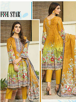 Five Star Classic Summer Unstitched Printed Lawn 3Pc D-1322-A