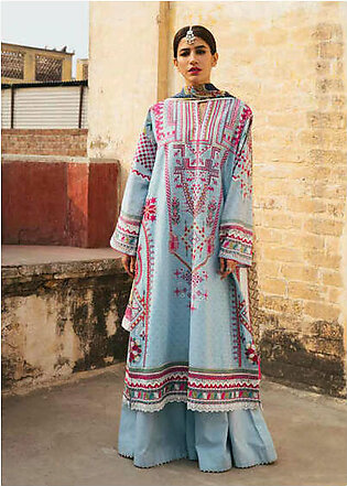 Zara Shahjahan Eid'22 Luxury Lawn Unstitched 3Pc Suit 5A CHANDI