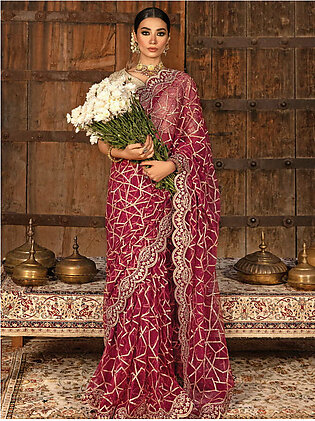 Rang Rasiya Shehnaiyan Embroidered Raw Silk Unstitched Saree D-06 Nafisa