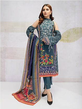 edenrobe Talaash Embroidered Khaddar 3Pc Suit EWU21V8-21691