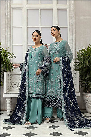 Alizeh Fashion Ik Dastaan Embroidered Chiffon 3Pc Suit D-02 SHABAB