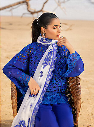 Zainab Chottani Embroidered Chikankari Lawn Unstitched 3Pc Suit D-07A Motia