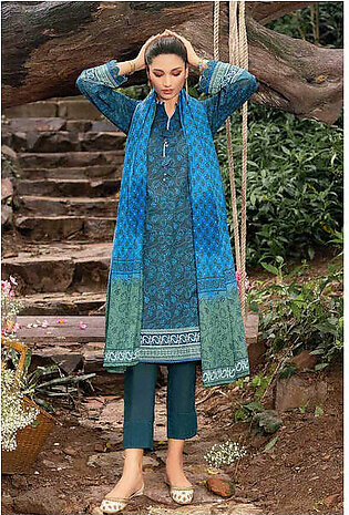Gul Ahmed Winter Khaddar Unstitched Printed 3Pc Suit K-22048 A