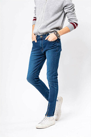 HNH Skinny Fit Zipper Jeans PT0004M-BLU