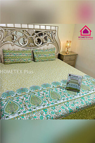 Nishat Pure Cotton Bed Sheet | 3pcs | PC-114