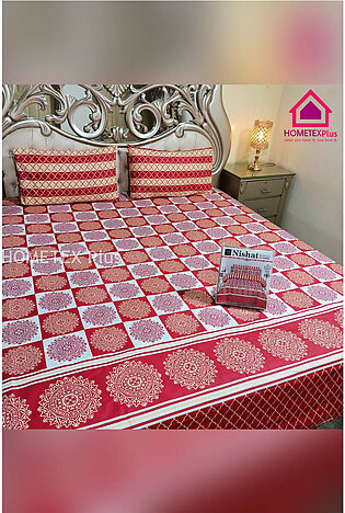 Nishat Pure Cotton Bed Sheet | 3pcs | PC-113