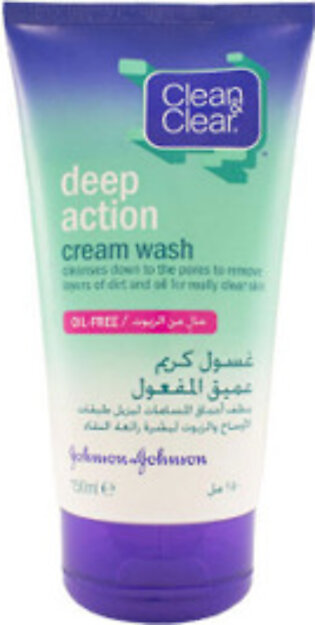 CLEAN & CLEAR FACIAL WASH DEEP ACTION CREAM 150 ML