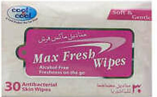 COOL & COOL ANTIBACTERIAL SKIN WIPES FRESHNESS ON THE GO 30 WIPES PCS