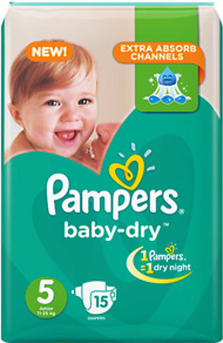 PAMPERS DIAPERS VALUE PACK BUTTERFLY BABY-DRY 5 JUNIOR PCS