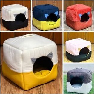Semi- Enclosed Filling Round With Twill Flap Cat Bed Design – D