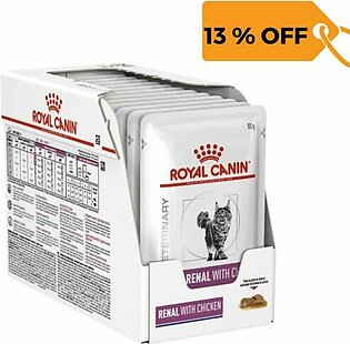 Bundle: Royal Canin Wet Food for Cats / Renal with Chicken / Gravy 12 x 85g Pouches