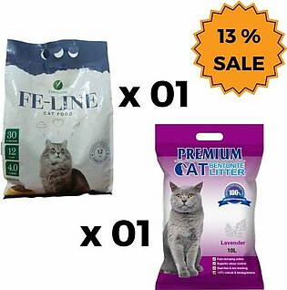 Bundle: 13% Discount Buy 2 FE-LINE Cat Food and Premium Bentonite Cat Litter