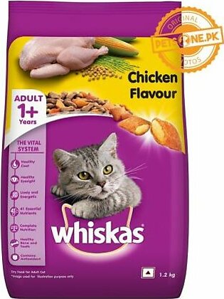 Whiskas 1+ Adult Dry Cat Food Chicken Flavor – 1.2 KG