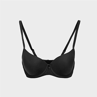 Premium Quality Women Eye Closure with Hook Black wired Padded Bra With Lace Detail (BR-11821)