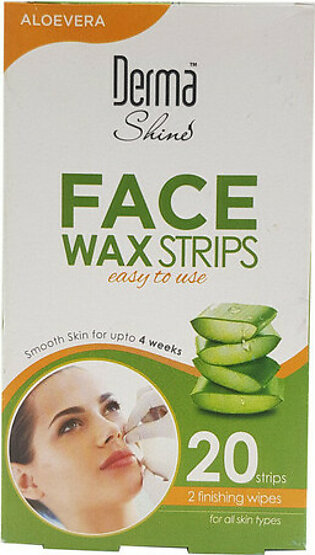 Derma Shine Aloe Vera Face Wax Strip - 20 Strips