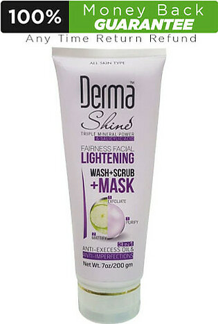 Derma Shine Facial Lightening Wash+Scrub+Mask 200g
