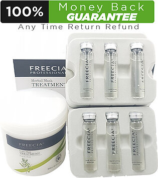 Freecia Herbal Hair Mask Treatment Kit (500ML Mask + 10ml x 6 Ampoule)