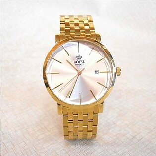 Royal London All stainless steel Men’s Wrist Watch With Golden Color