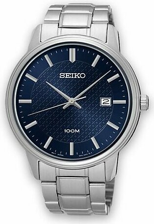Seiko blue dial standard analog men’s watch powered by a quartz movement