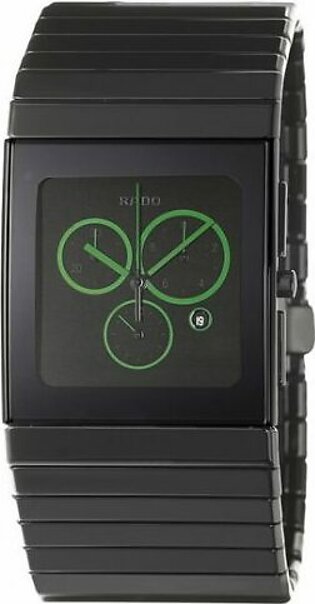 Rado Ceramica mens wrist watch in black dial with date and chronograph