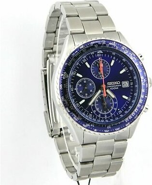 Seiko men’s wrist watch in blue dial with date chronograph