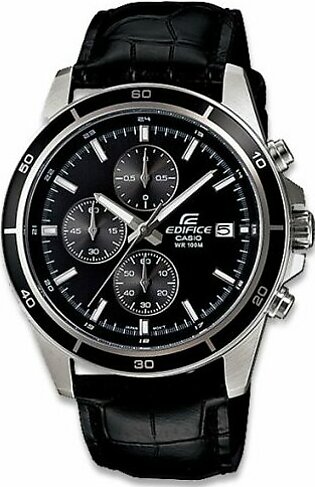 Casio Edifice Chronograph Men’s Wrist Watch With Black Leather Strap