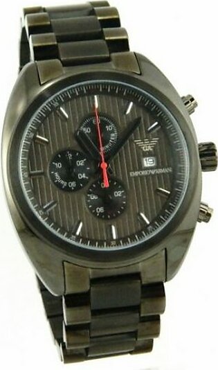 Emporio Armani Men’s Wrist Watch in Gunmetal Dial With Date Chronograph