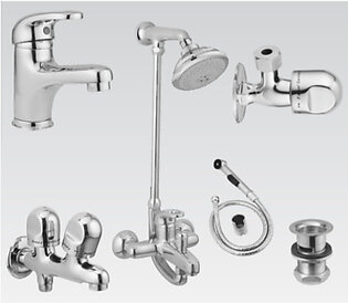Faisal Sanitary 2707 Bath Set Complete 8 Pieces Indus Series (Chrome)