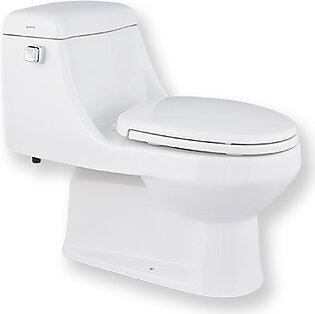 Porta HD113A One Piece commode with Normal seat cover (White/Ivory)