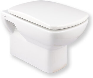 Porta HD201WH Wall Hang Commode with Hydraulic Seat Cover (White/Ivory)
