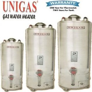 UNIGAS 50 GALLONS SUPER DELUXE GAS WATER HEATER / GEYSER