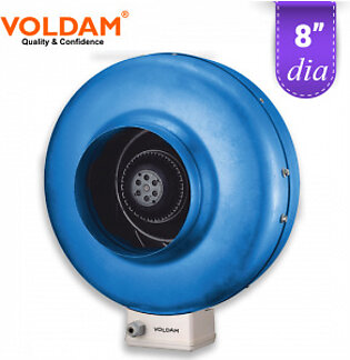 Voldam ID8 Metal Centrifugal In-Line Duct Fan (Exhaust / Blower)  8″