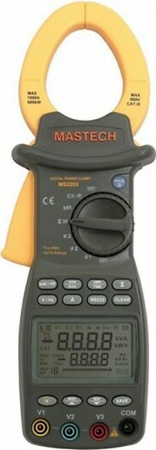 Mastech Three Phase Clamp Meter Power Factor Optimisation Support RS232 MS2203