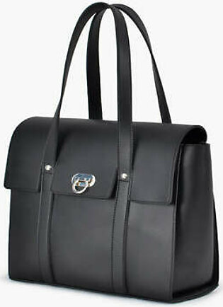 Black carry-all satchel bag