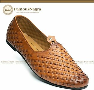 Cut Shoes – Moccasin – Nagra – Gents – Chatai work – Brown – Sheet Sole – Art 936