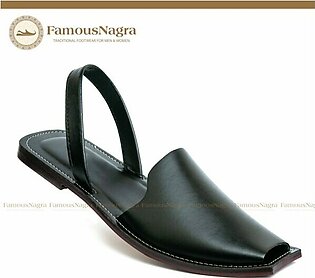 Kohati Chappal / Sandal – Gents – Genuine Leather – Black  – Leather InSole – Thin Tyre sole – Art 852