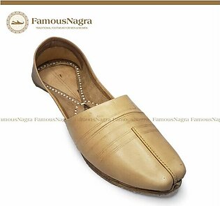 Khussa – Gents – Genuine Leather – Off White – Leather Sole – Art 1065