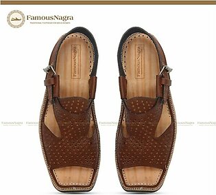 Kohati Chappal / Sandal – Gents – Genuine Leather – Brown – Leather Insole – Thin Tyre sole – Art 689