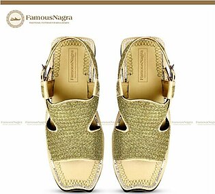 Kohati Chappal / Sandal – Gents – Marori Work – Golden – Heel – Foam Sole – Art 219