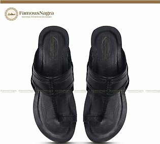 Kolhapuri Chappal / Sandal – Gents – Genuine Leather – Black – Leather Sole – Art 242