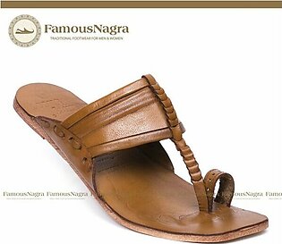 Kolhapuri Chappal / Sandal – Gents – Genuine Leather – Brown – Leather Sole – Art 881