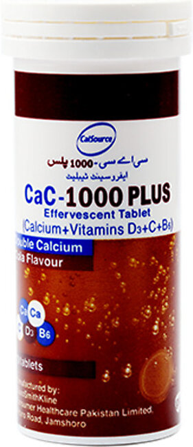 Cac-1000 Plus Cola Flavor Effervescent Tablets 10's
