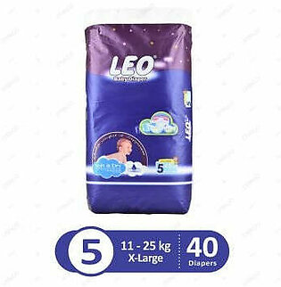 Leo Baby Diapers Jumbo Pack X-Large Size 5 40 Count