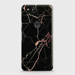 Google Pixel 2 Black Rose Gold Marble Case