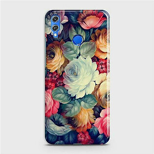Huawei Honor 8C Vintage colorful Flowers Phone Case