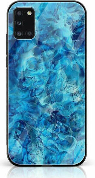 Samsung Galaxy A31 Blue Marble S6 Soft Bumper shock Proof Glass Case CS-1153