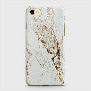 IPHONE 8 White & Gold Marble Case