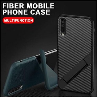 Ultra Thin Carbon Fiber Folding Stand Telefoon Case Voor Realme 5/5 Pro Luxe Silicone Bracket Cover