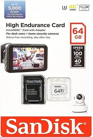 64gb/128gb SanDisk High Endurance microSD Card specially for dash cam, home monitoring or security system